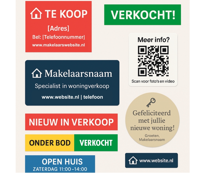 allerlei makelaarsstickers